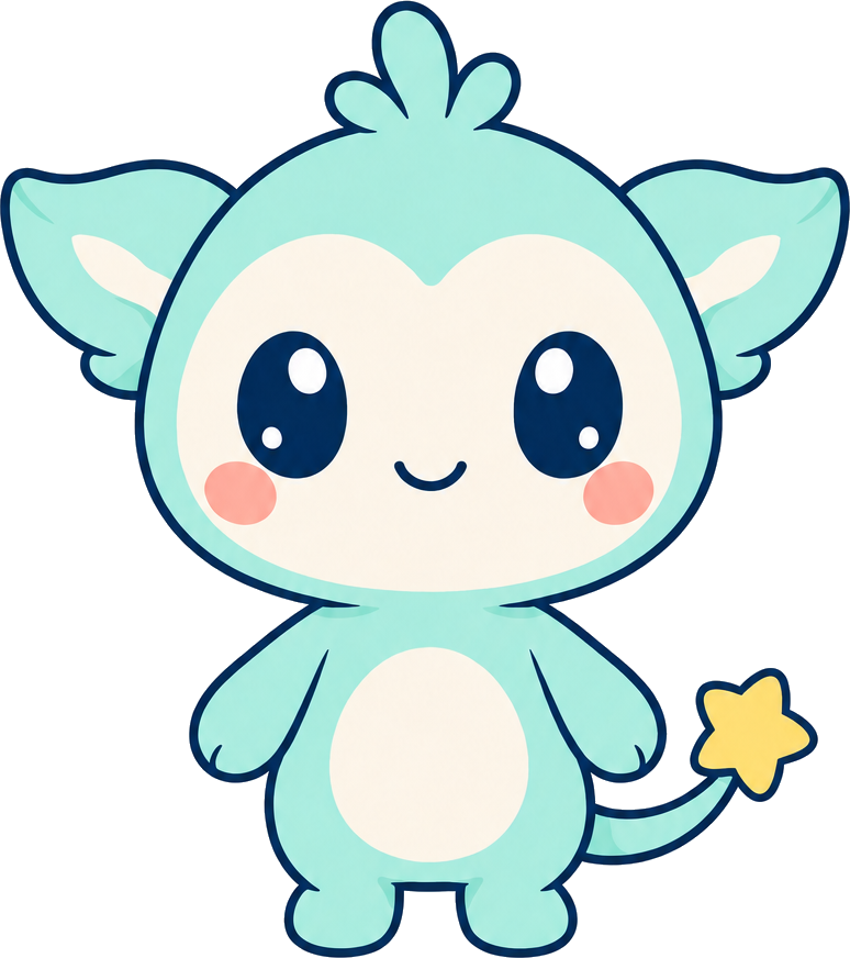 Cubmee, a small mint creature with a star-tipped tail
